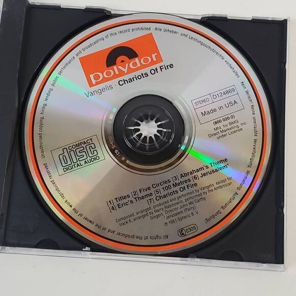 Vangelis CHARIOTS OF FIRE [CD, 1981] - Picture 3 of 4